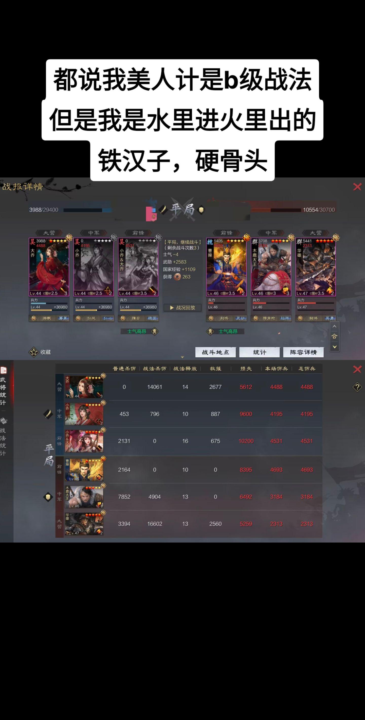 率土第一巴图鲁  美人计 。