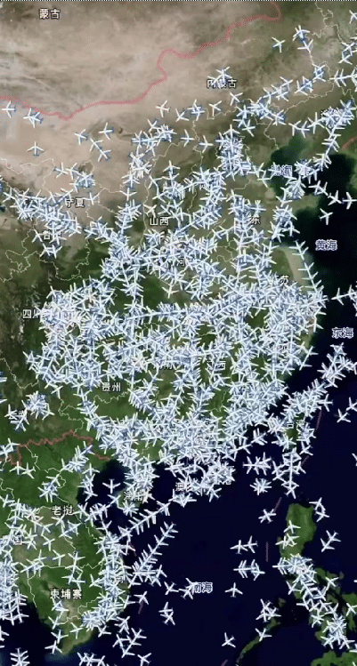 很有趣的情景，我国民航客机为神十八飞船发射让路的全过程。

在神舟十八号发射期间