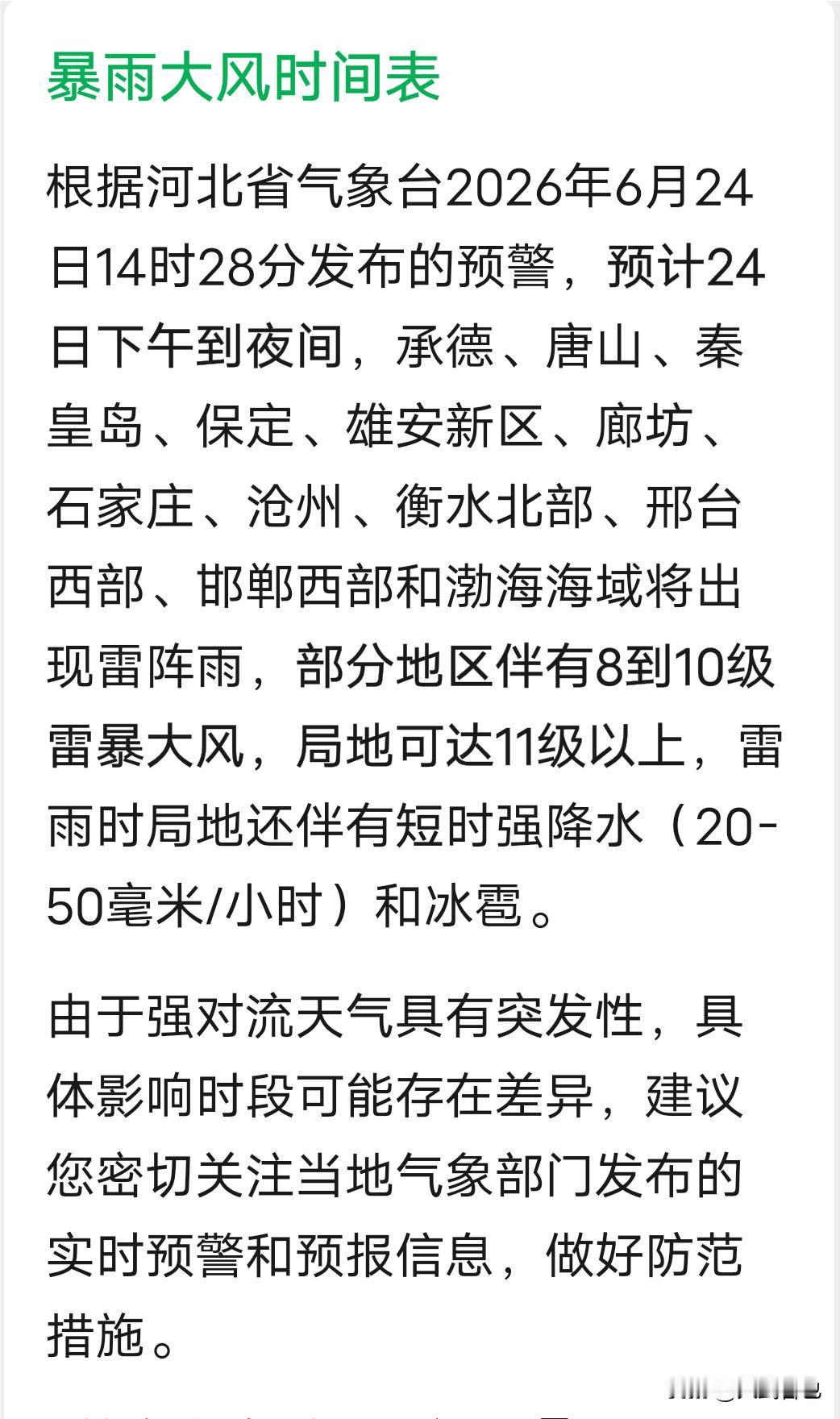 暴雨预警下班注意