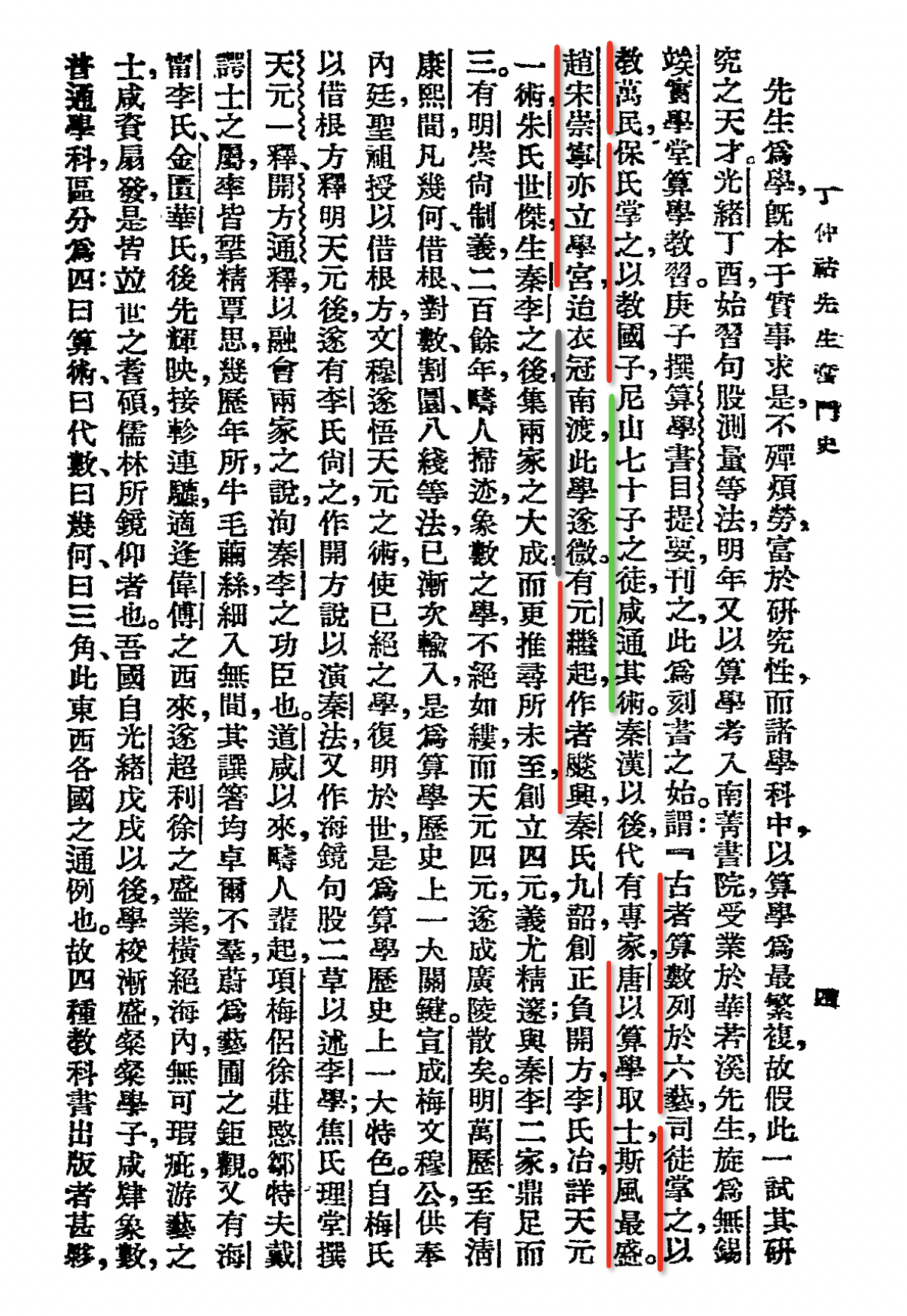 一篇吹嘘丁福保生平的文章中，介绍了他还擅长算学，于是仔细看了一下，发现了一段和我