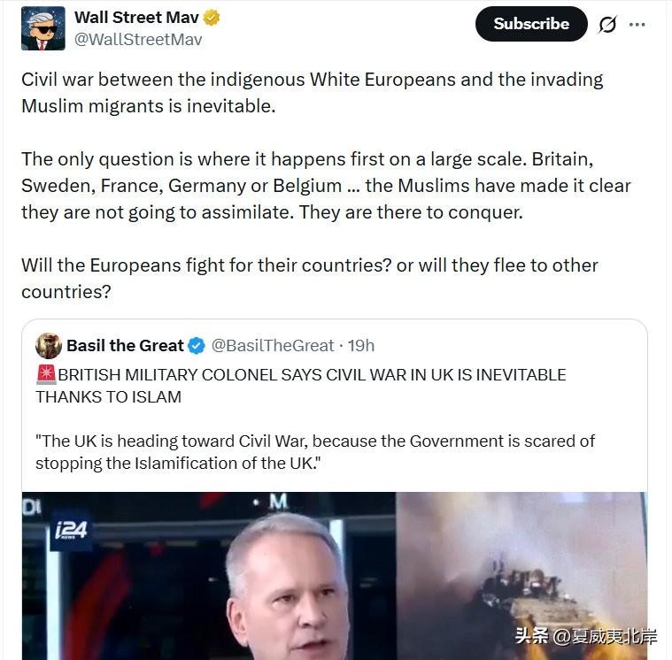 本土欧洲白人与入侵的MSL移民之间的内战是不可避免的。
 
唯一的问题是，它会首