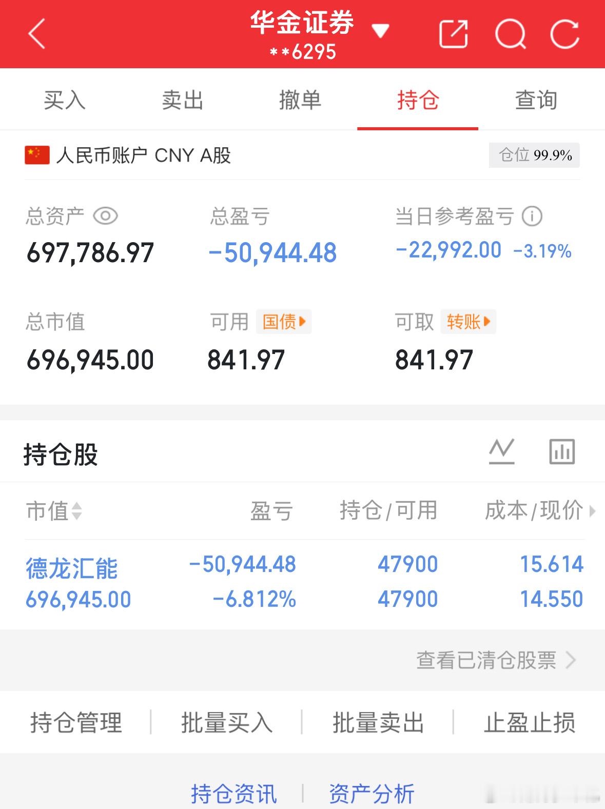 3.16记录炒股第107天（初始50万）总资产：697786当日参考盈亏：-22