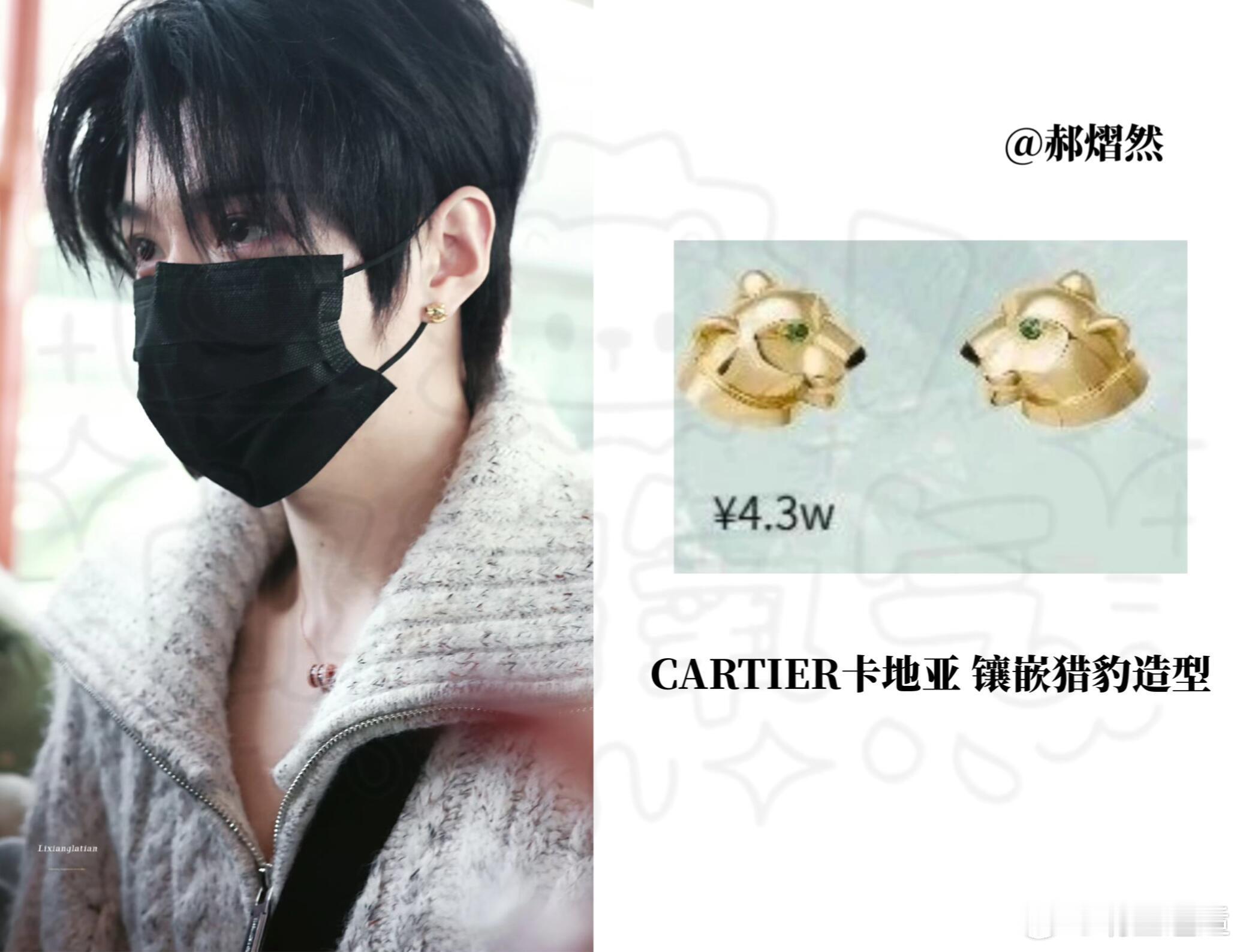 郝熠然今日机场穿搭羽绒服  SPRAYGROUND手链 GUCCI耳钉 卡地亚 