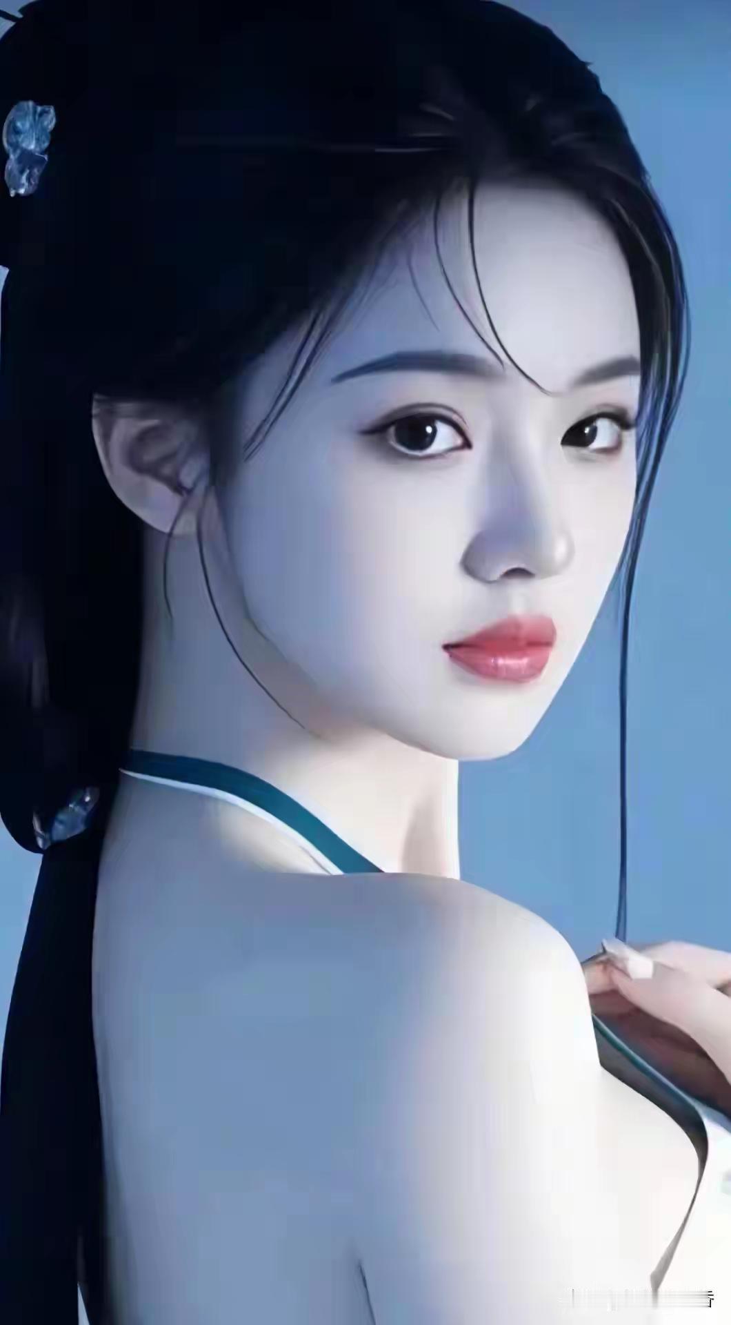 梦幻古风少女，温婉动人，红唇轻启，引人入胜。
