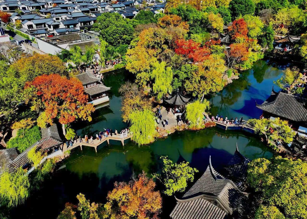 苏州拙政园  初冬“秋色”惹人醉
2024年11月24日，随着小雪过后天气转凉，