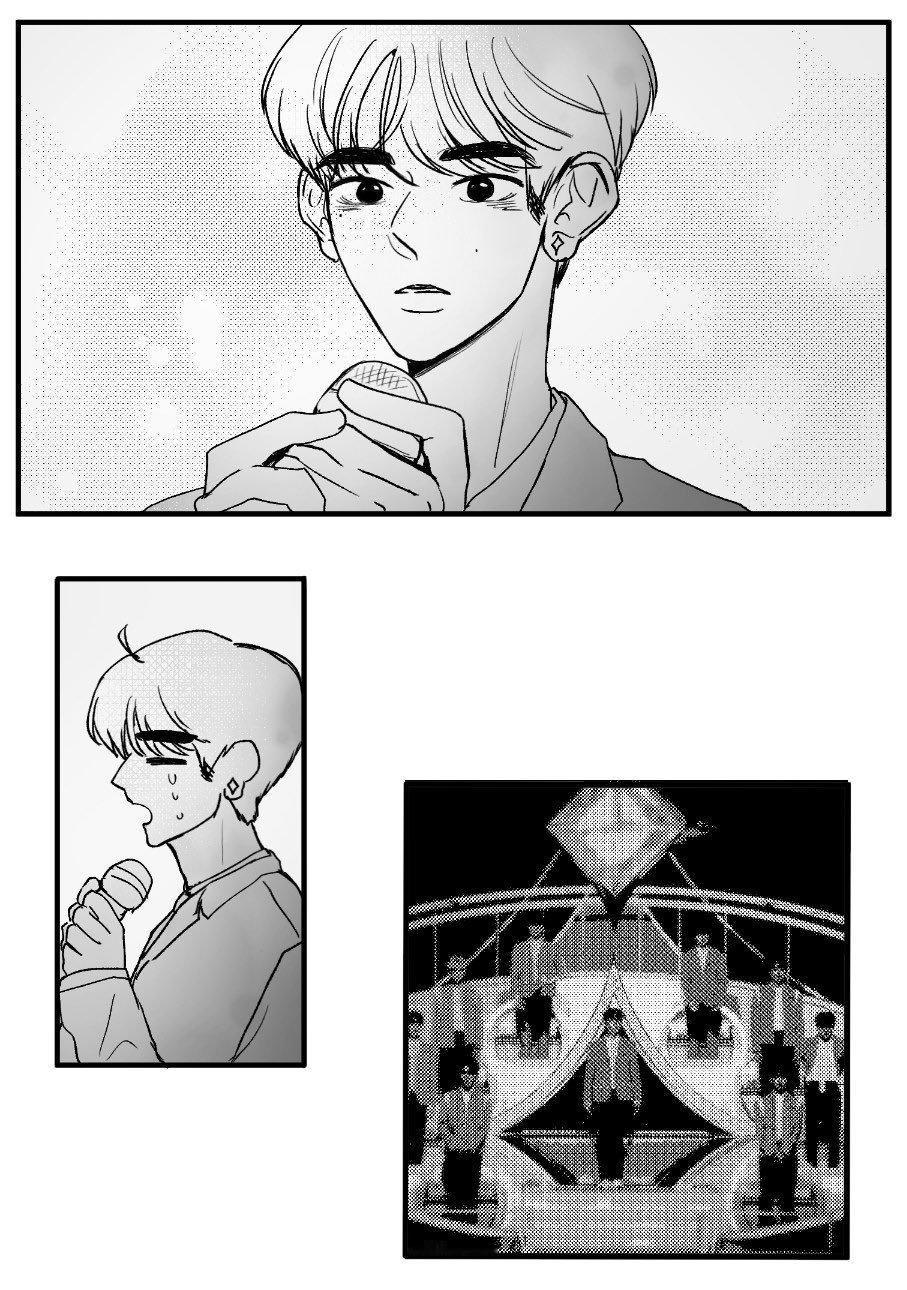 画纸上的光影追着你走过的路，每一笔都藏着“辛苦了”的温柔。从练习室的汗水到舞台中