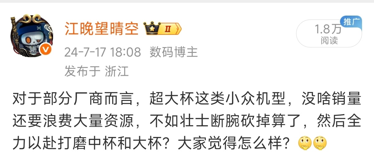 早在2024年，我就已预见了超大杯的未来～ 