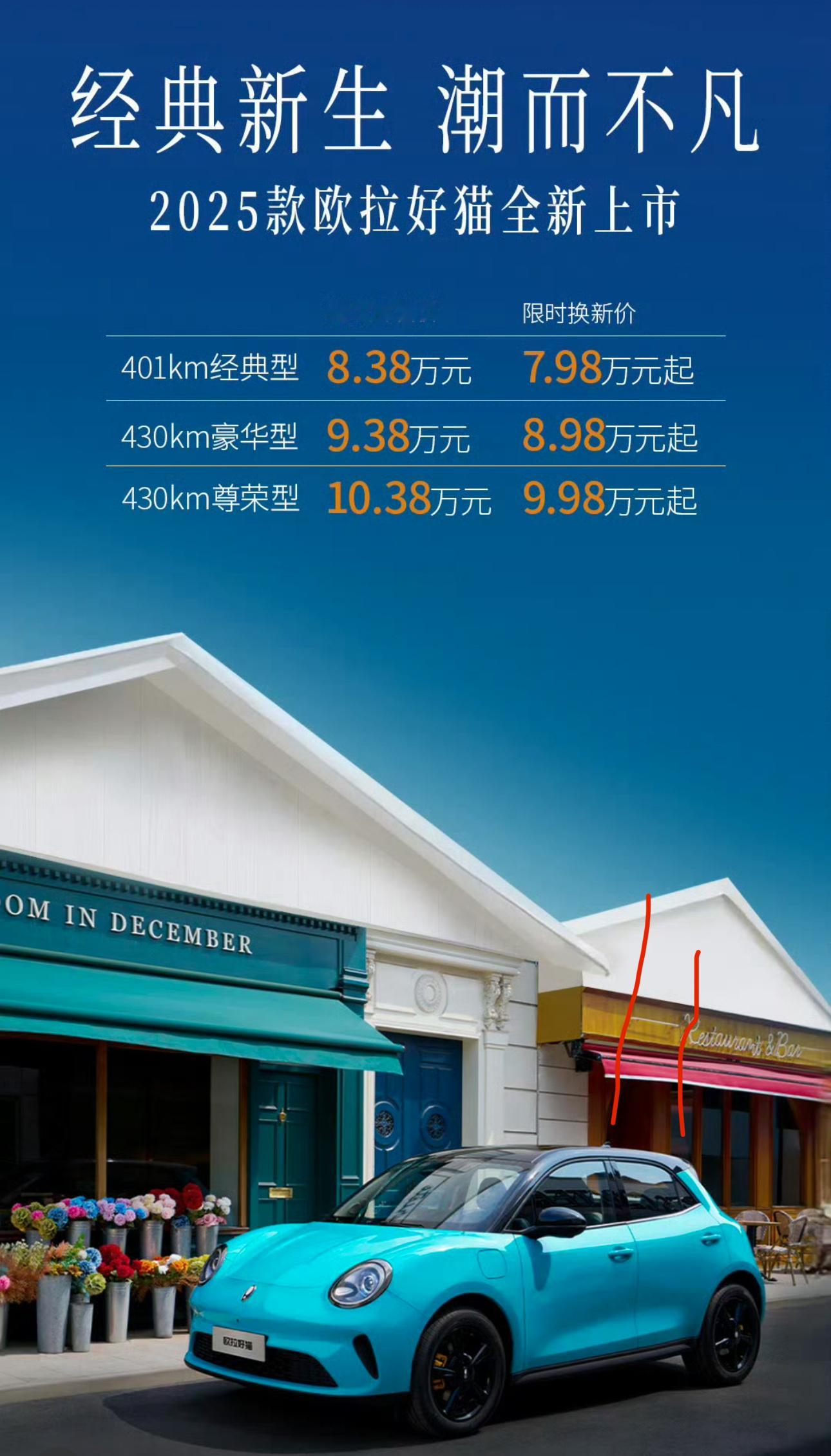 7.98万起，换新2025款欧拉好猫上市2025款欧拉好猫和2025款欧拉好猫G