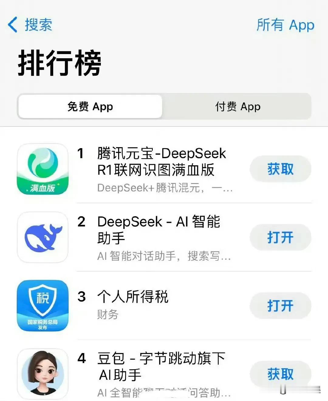 恭喜🎉腾讯元宝下载量超DeepSeek 腾讯元宝火了！下载量超越DeepSee