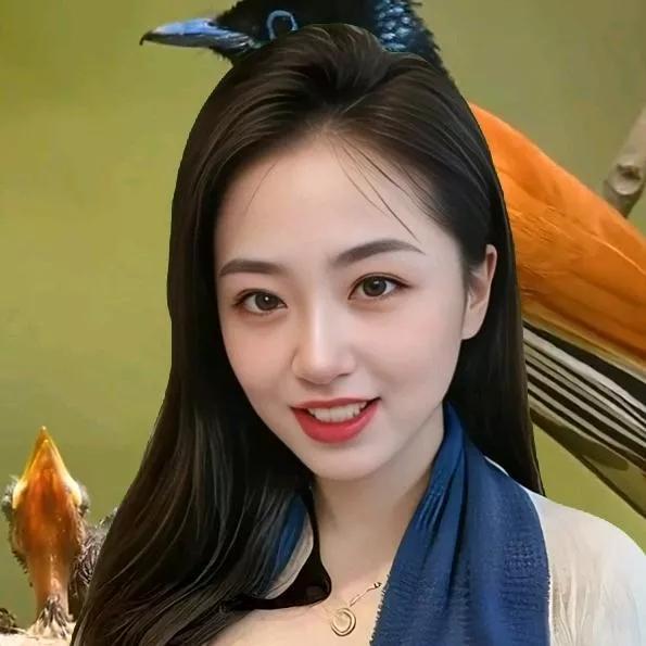 优雅少女与鸟儿相伴，美丽动人鸟儿美景 鸟儿花风景 自然鸟儿 鸟儿恩爱