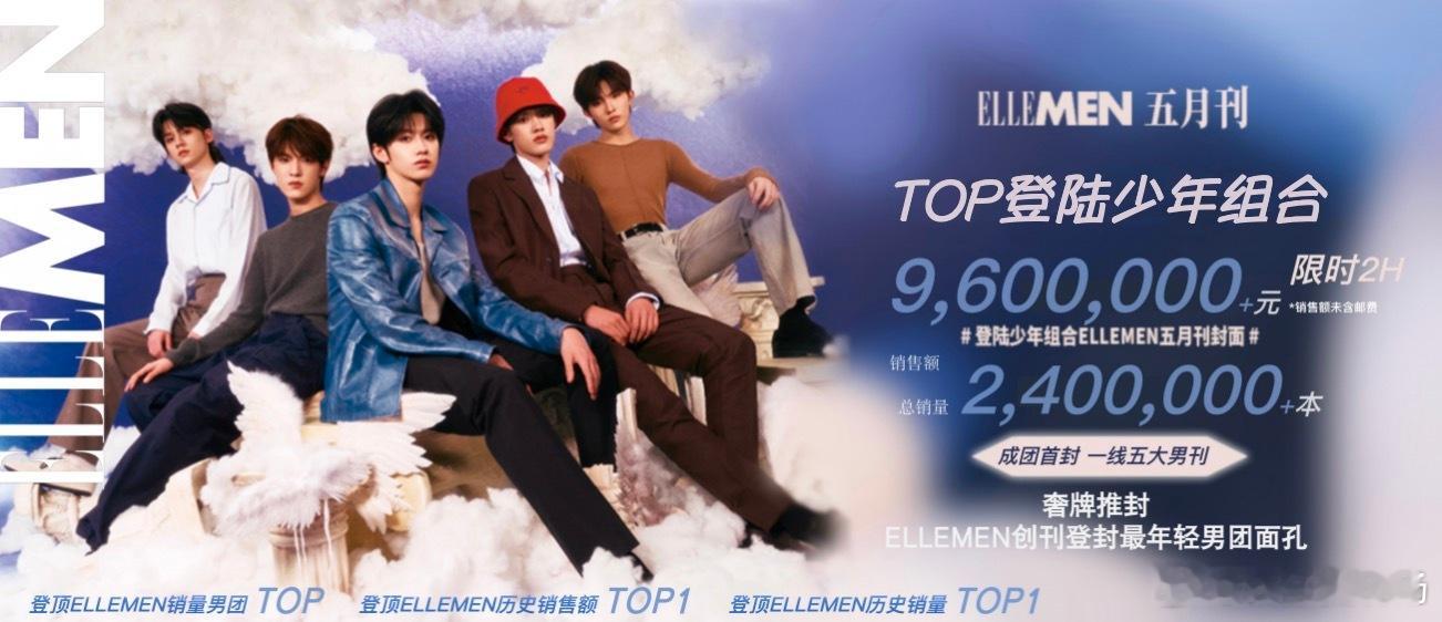 登陆少年杂志创刊TOP1 TOP登陆少年组合五小福也是创下新高登顶销量销售额TO