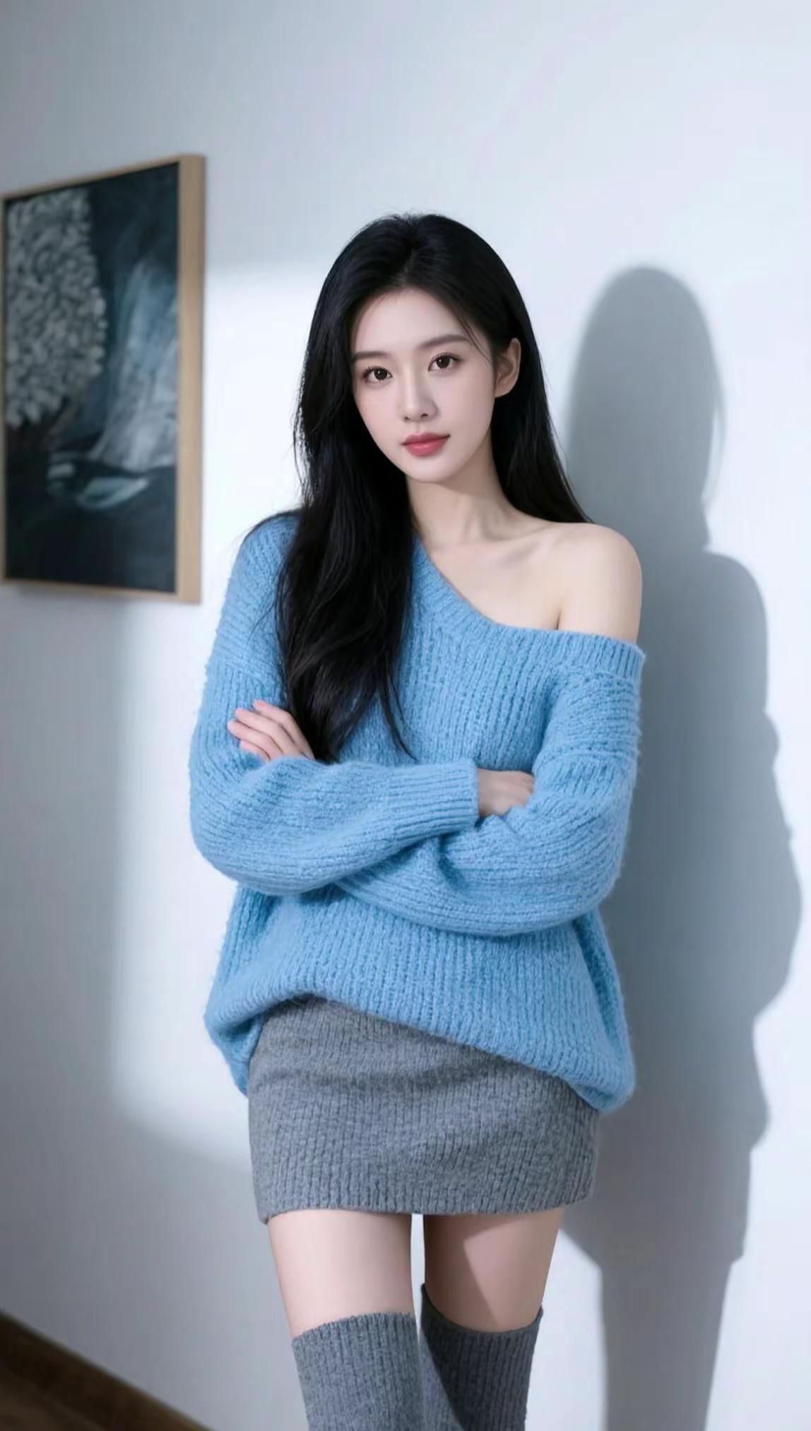 蓝调氛围感写真 ai创作 漂亮女孩 玩法合伙人计划 今日分享