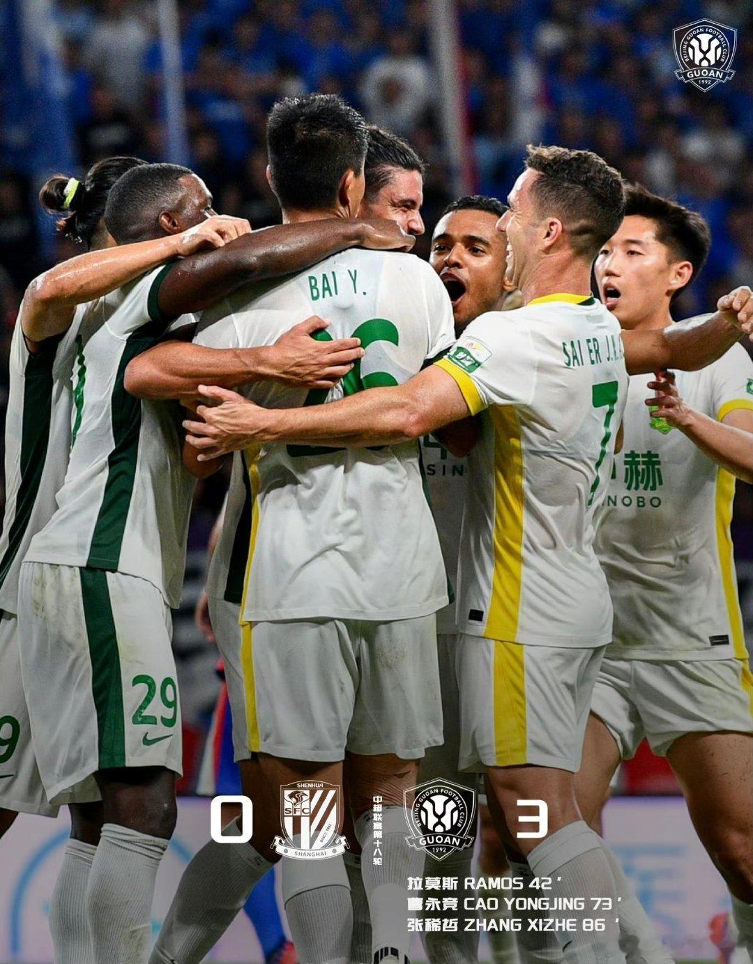 2026中超⚽️8月18日晚，在中超第18轮补赛中客场3比0完胜，拉莫斯、曹永竞