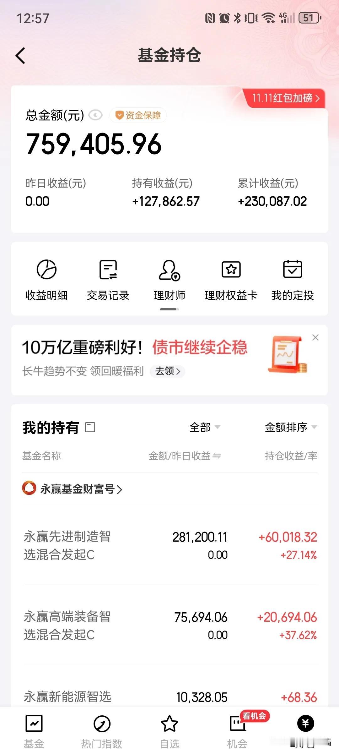 双11红包加磅！这么好的福利不仅仅京东购物有，在京东金融买基金也有！不论是债基还