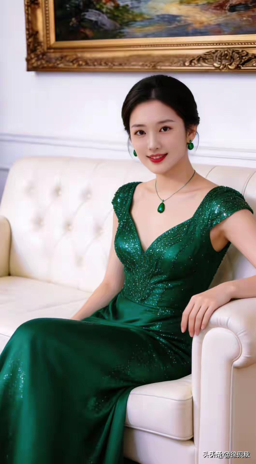 宴会礼服，光彩夺目。
墨绿酒红，两大热门。
气质高雅，雍容华贵。
穿搭审美，精准