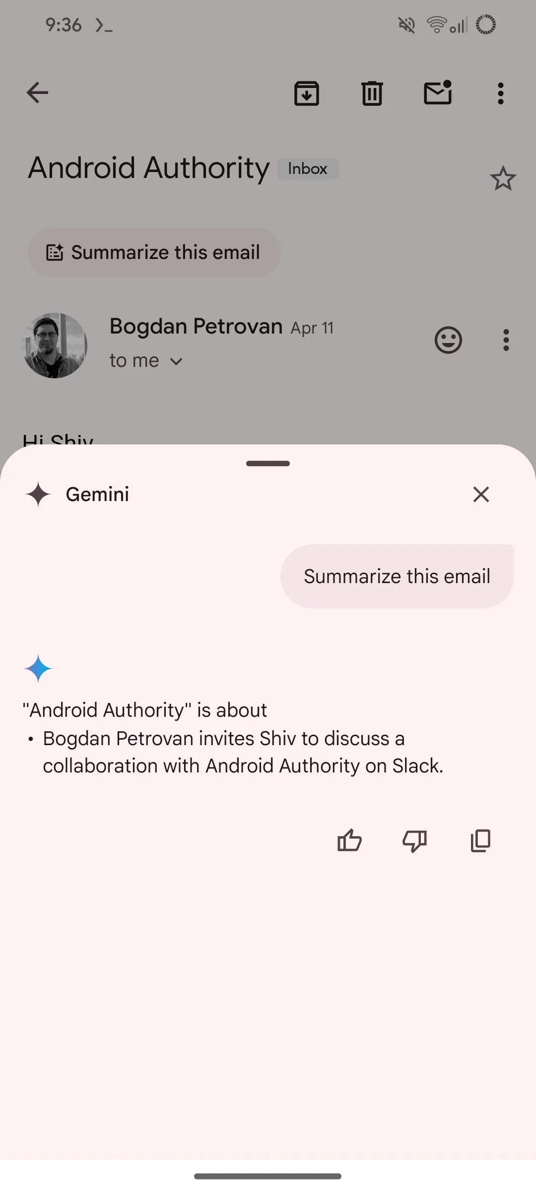 Android 版 Gmail 弄了个 Gemini 的摘要功能

Androi