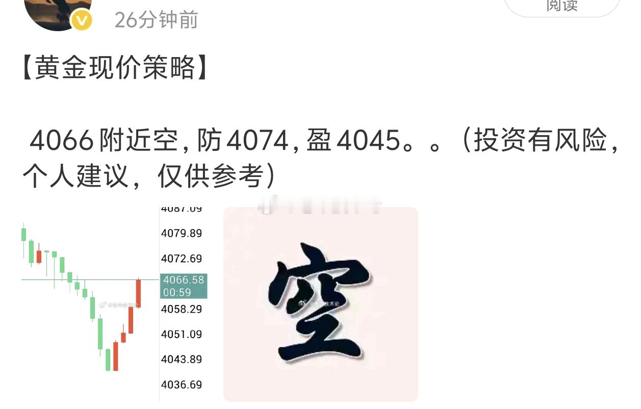 【黄金空单止盈210点离场】盘面承压空头趋势延续，我们把握反弹承压机会，在黄金4