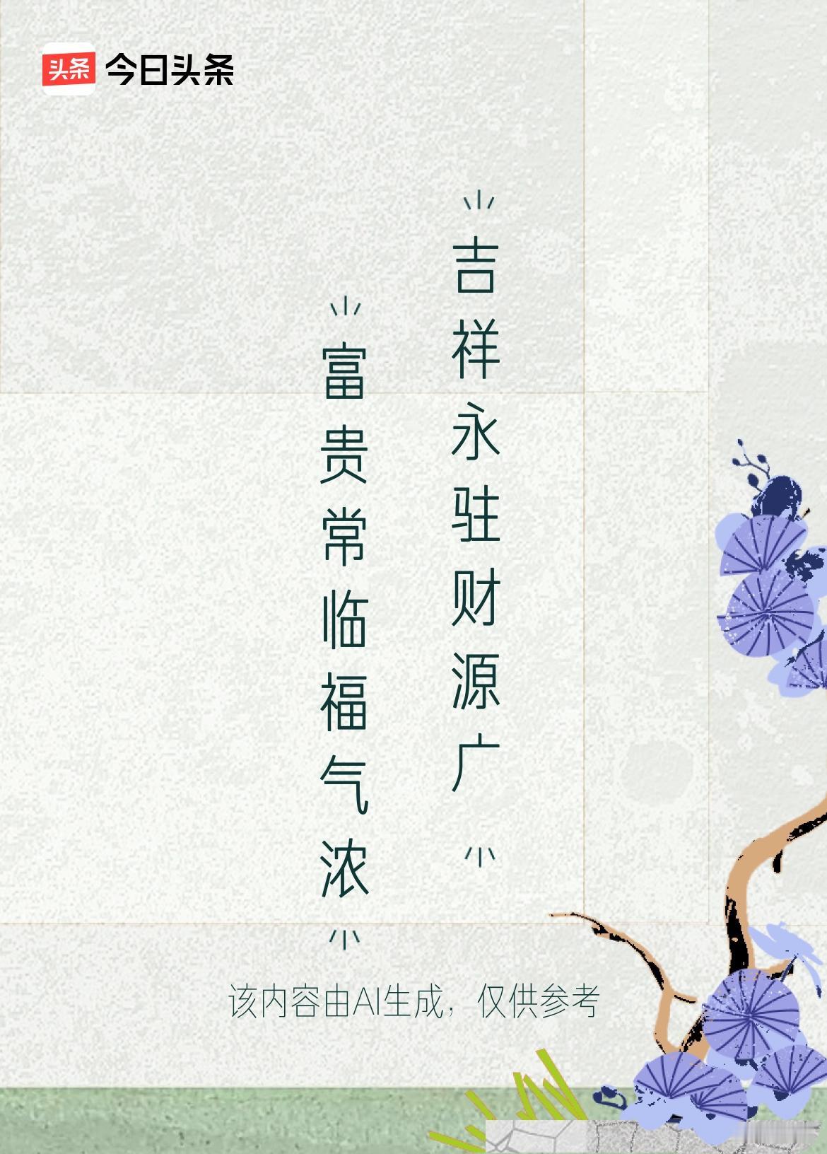 文学创作大会上联：富贵常临福气浓，下联：吉祥永驻财源广。戳这里👉和我一起作诗词