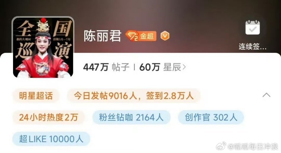 陈丽君超like破万，戏曲圈陈丽君的影响力断层了[good] ​​​