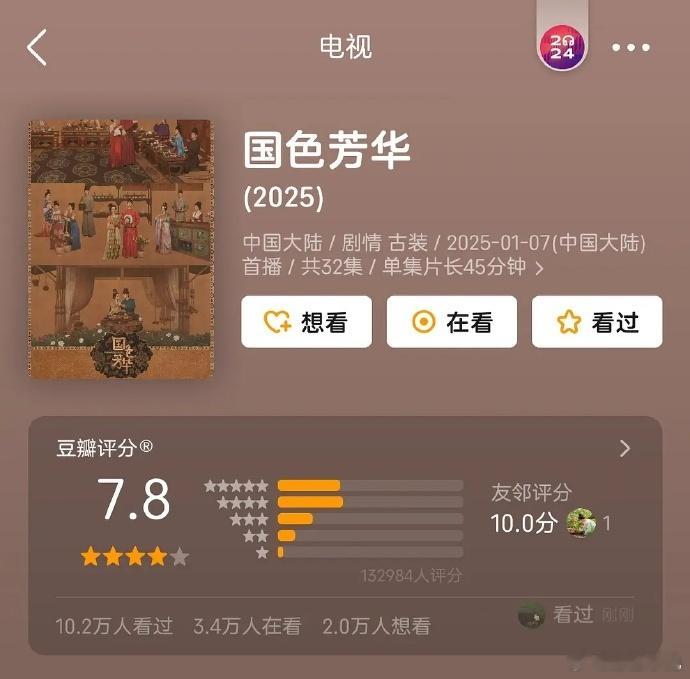 国色7.8，知否7.9，两部剧质量相当？  不愧是90花top和85花top 