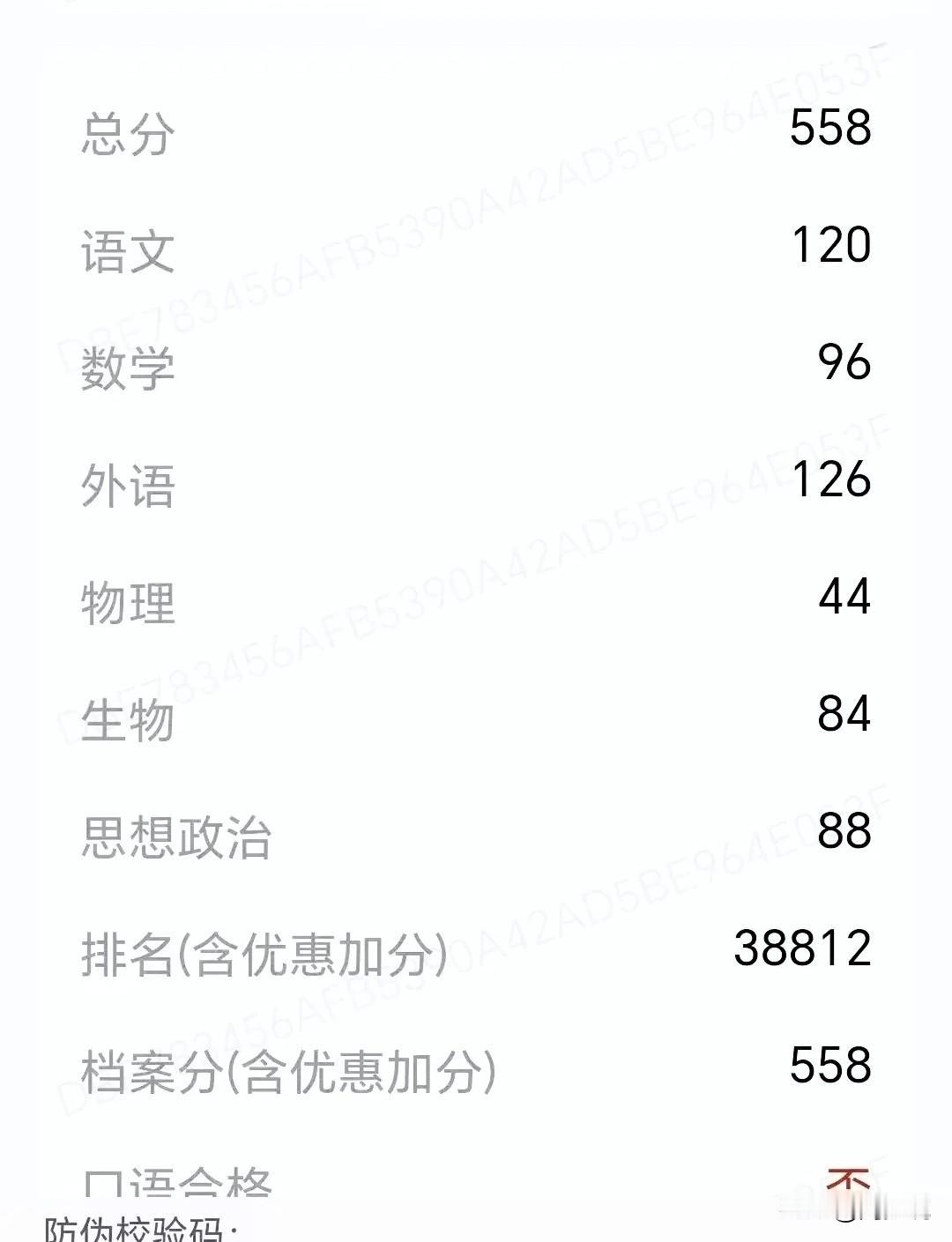 “妈呀，全毁在物理上了！”湖南一位网友晒出外甥女今年的高考成绩单，物理类558分