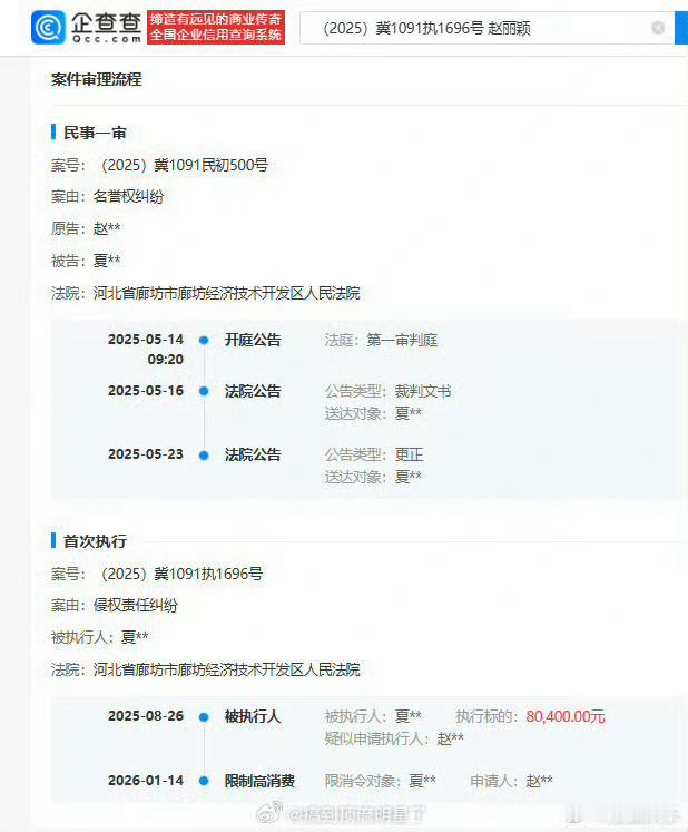 赵丽颖黑粉被强制执行8万，不知道说了什么恶毒的言论才会判这么多，支持赵丽颖合理合