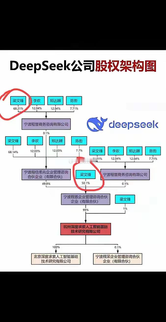 美国人的阴招开始伸向梁文锋了！看看DeepSeek股权架构，一旦梁文锋出问题，整