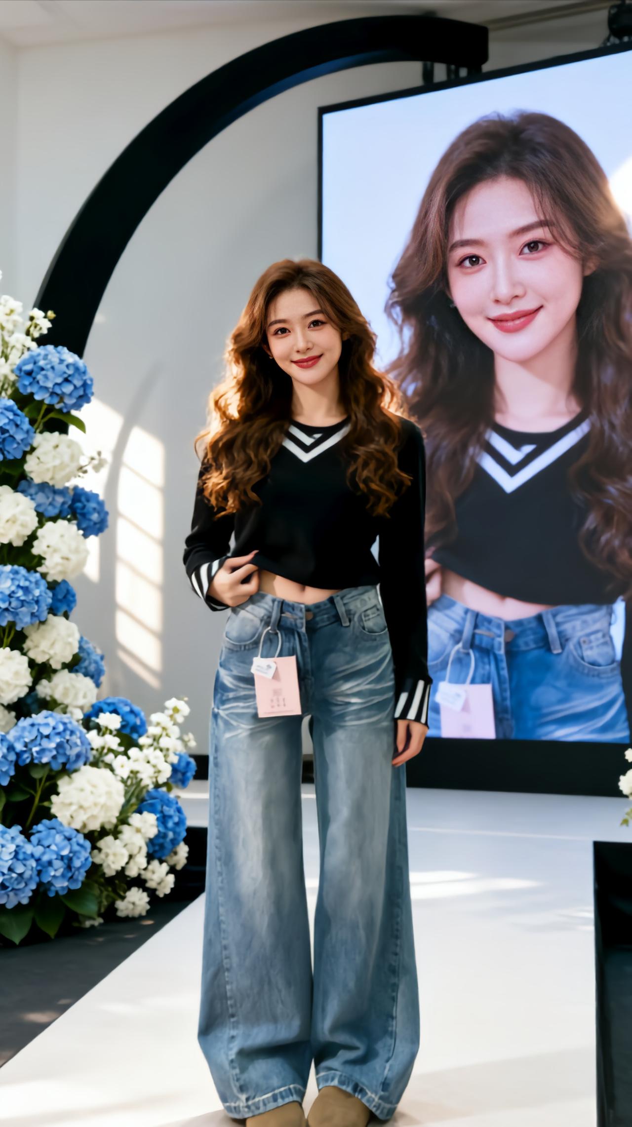 牛仔裤穿搭 穿搭 牛仔裤搭配 直筒显瘦秀场同款长裤 牛仔裤