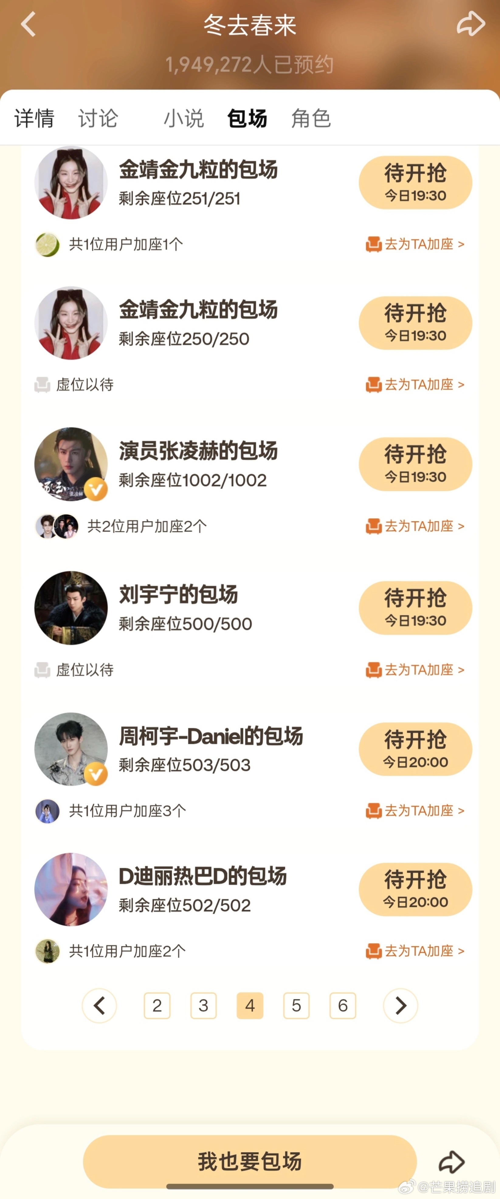 金靖、张凌赫、刘宇宁、周柯宇、迪丽热巴给白宇新剧《春去秋来》云包场了，最好的赫丽