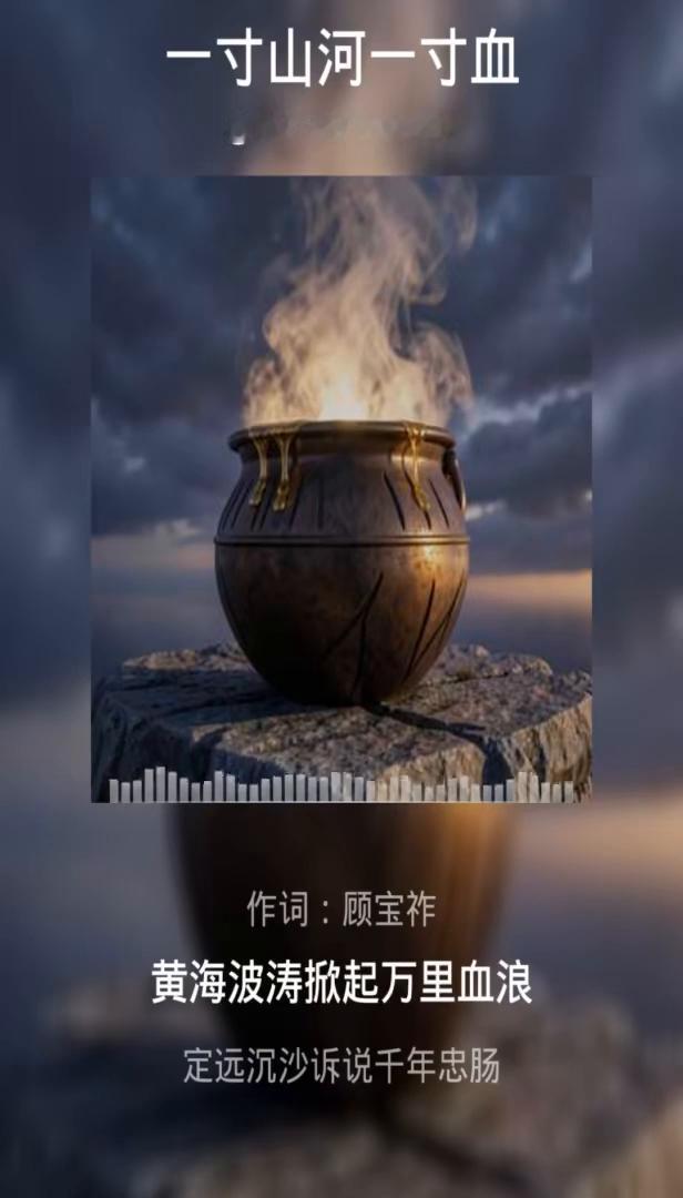 一寸山河一寸血。
YM74677090203。
作词：顾宝祚。
黄海波涛掀起万里