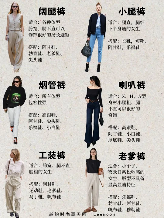 九大常见裤型|超全面的裤子穿搭技巧