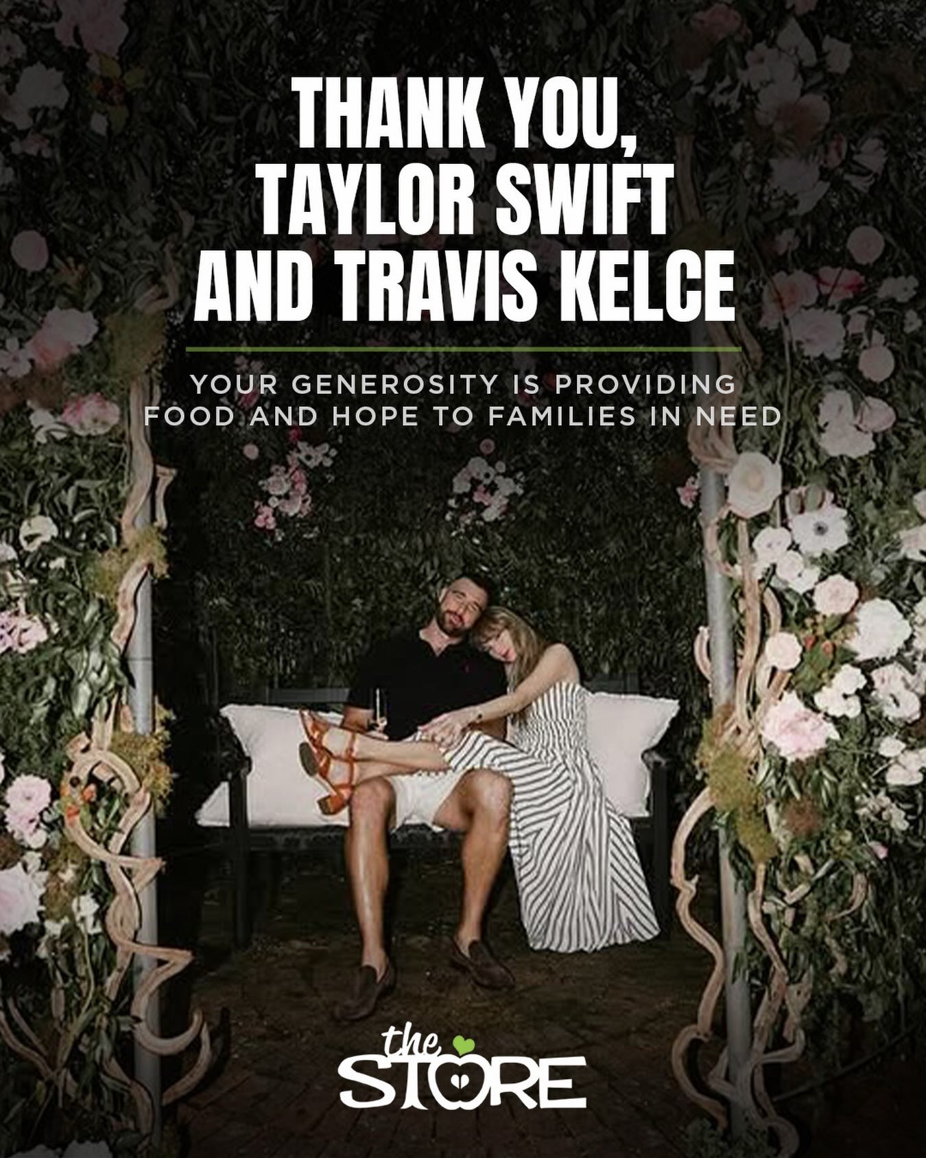 The Store慈善机构发文感谢霉霉 Taylor Swift 和Travis