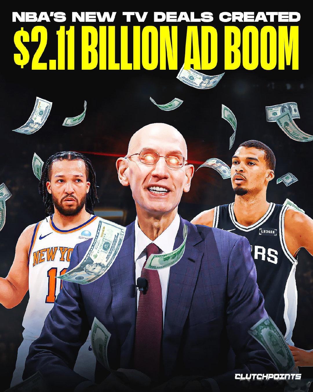 大赚特赚！2025-26赛季NBA赛事转播共创造了创纪录的21.1亿美元广告收入