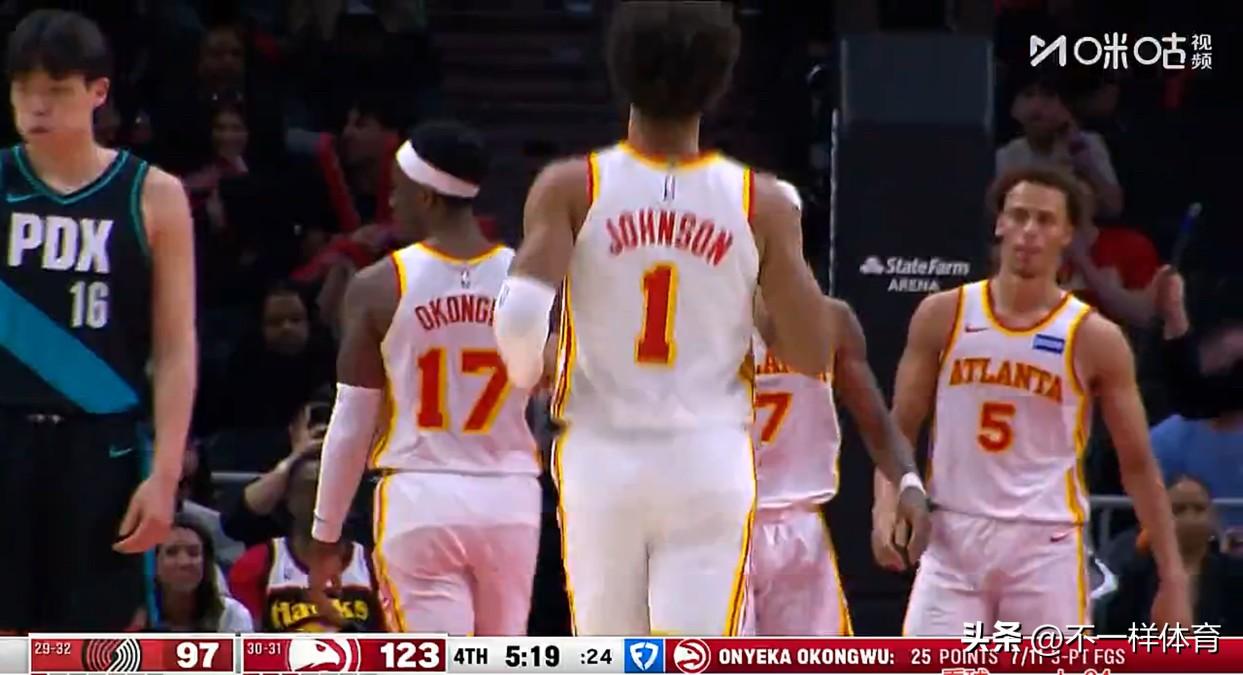 杨瀚森垃圾时间登场1中0，得到0+1+1，库明加替补登场20分，老鹰队135-1