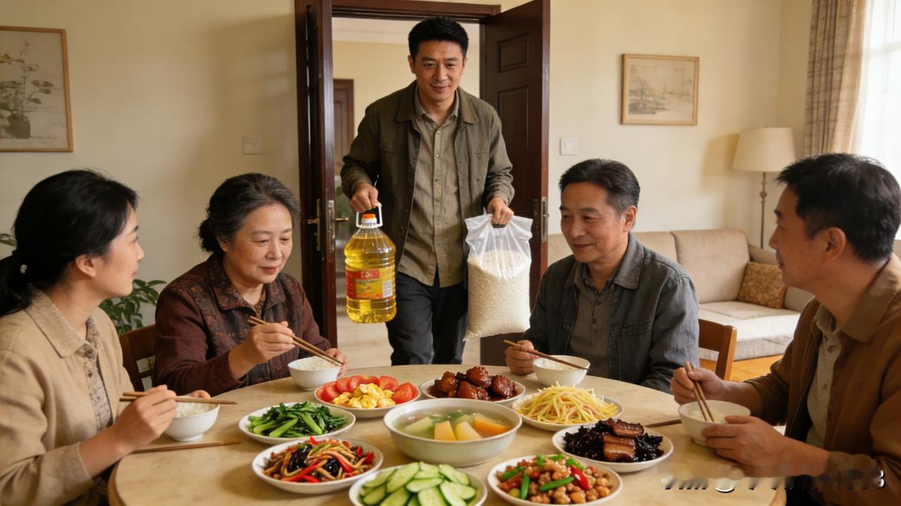 你身边有没有这样  的有钱人？表哥月薪 1.4 万，过年给父母只提一桶油一袋米，