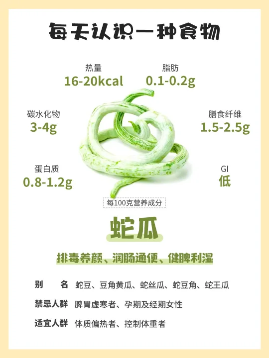 每天认识一种食物｜蛇瓜