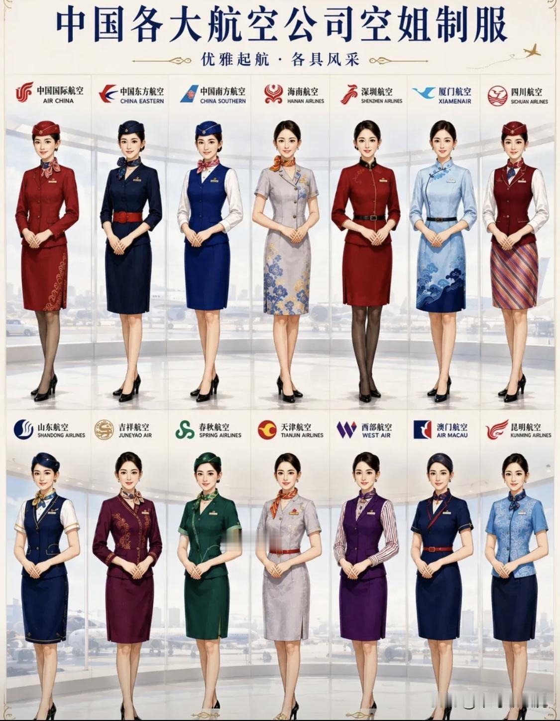 你认为哪个国家的空姐服装更好看！