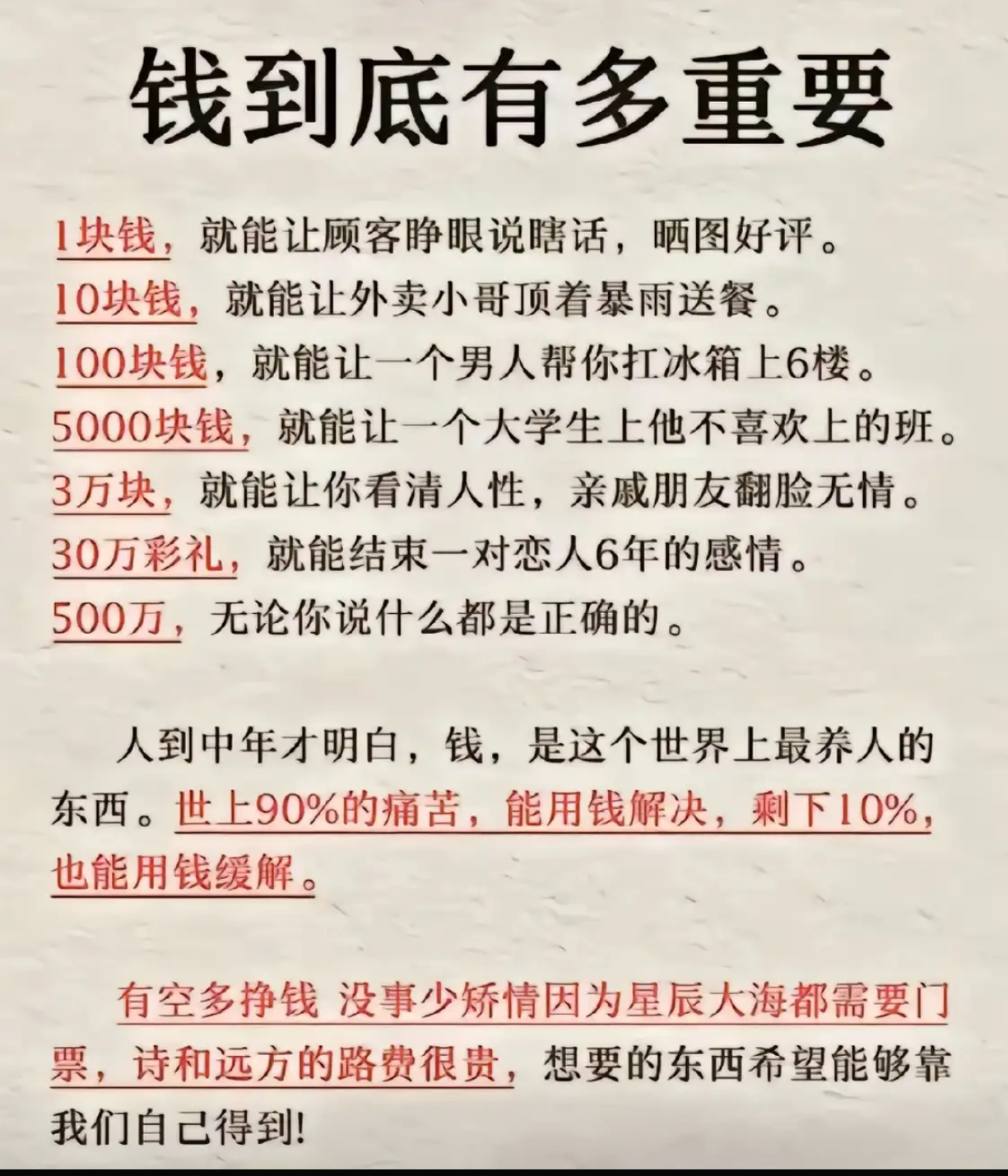 有空多挣钱，没事少矫情 ​​​