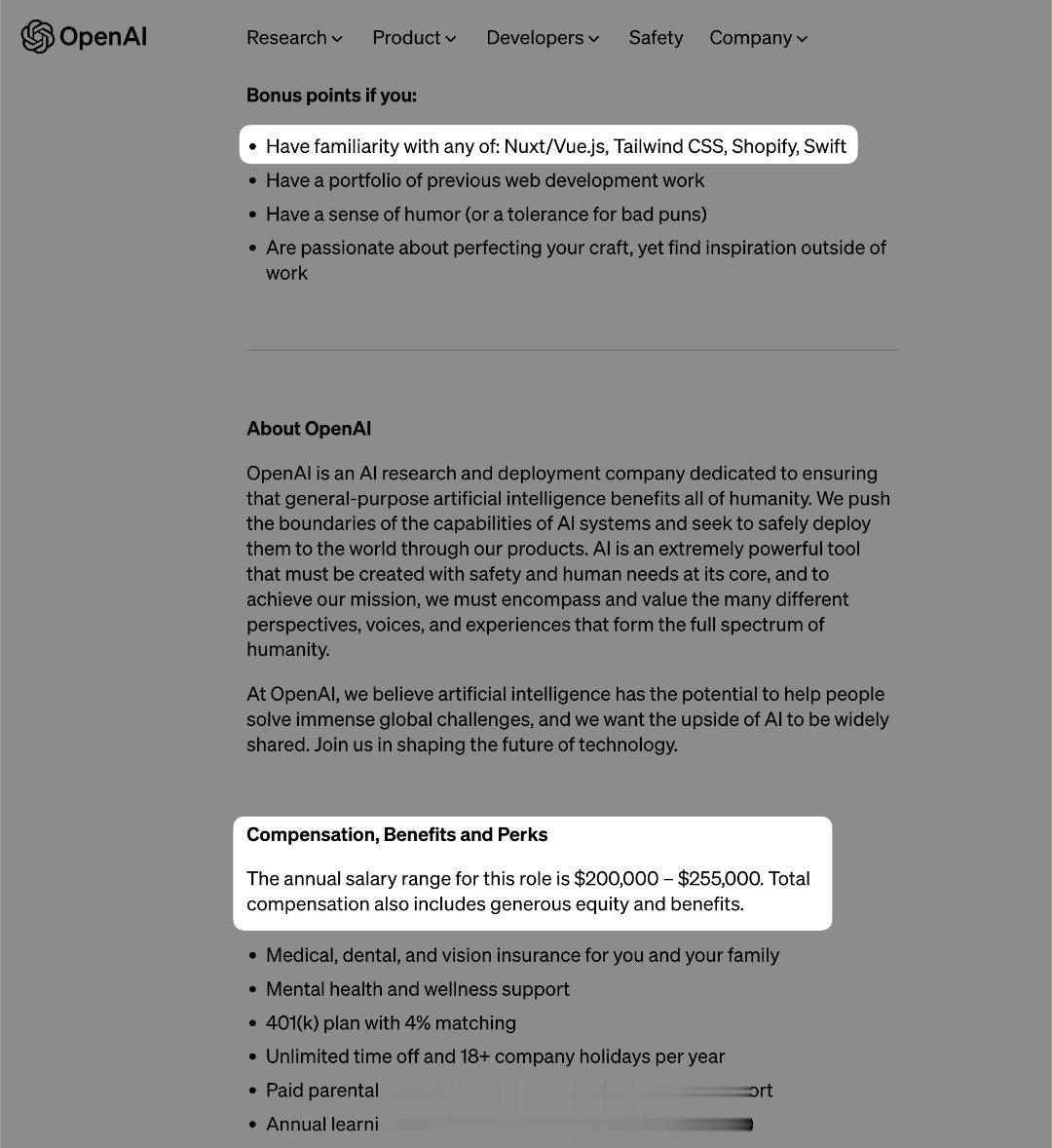 OpenAI全栈工程师，年薪20晚美刀起步，这在国内算什么水平？ ​​​