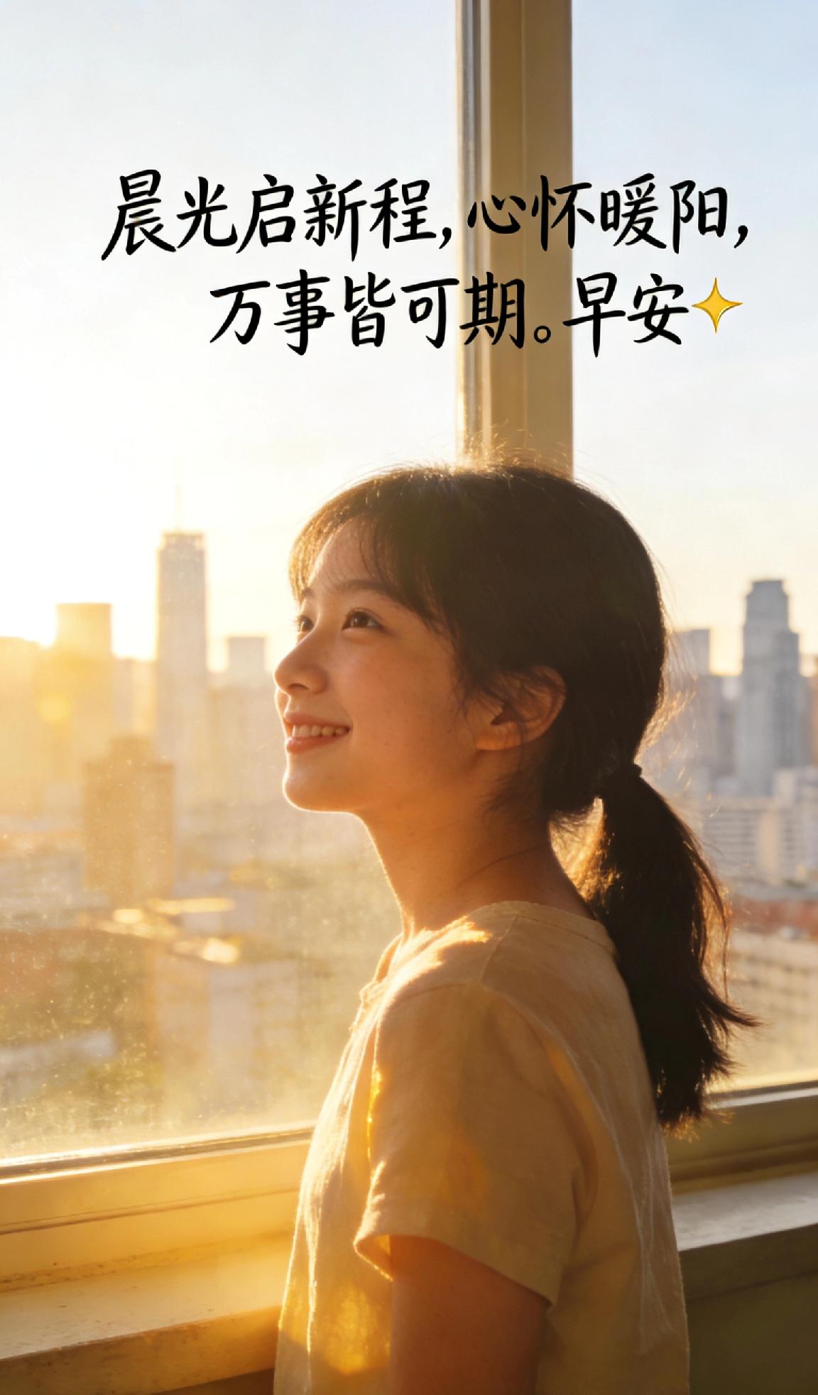 每日金句打卡，早安祝贺晨光启新程，心怀暖阳，万事皆可期。早安✨早晨打卡祝福语 每