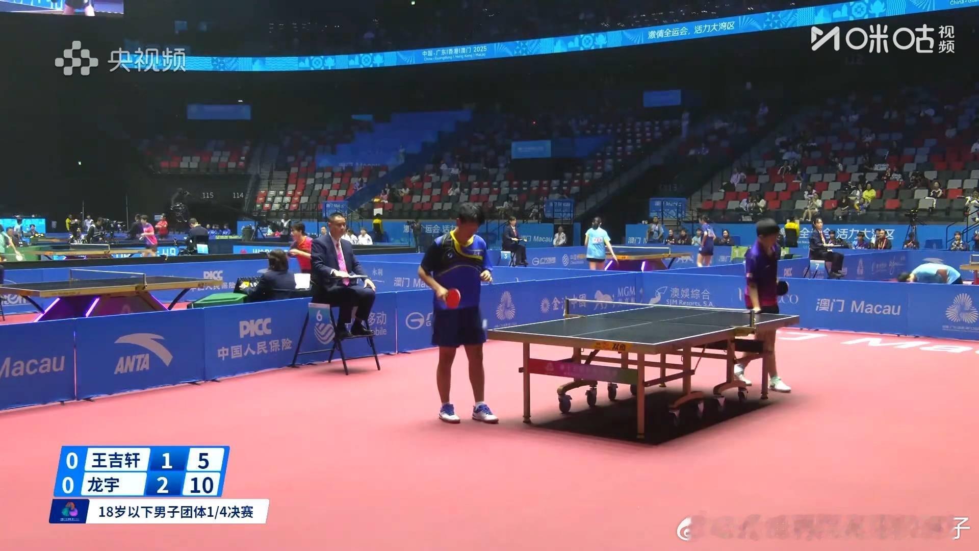 苏籽童3比1姜依依（7，10，-1，9）第二盘：麦明芯VS丁怡婕中国香港队一比零