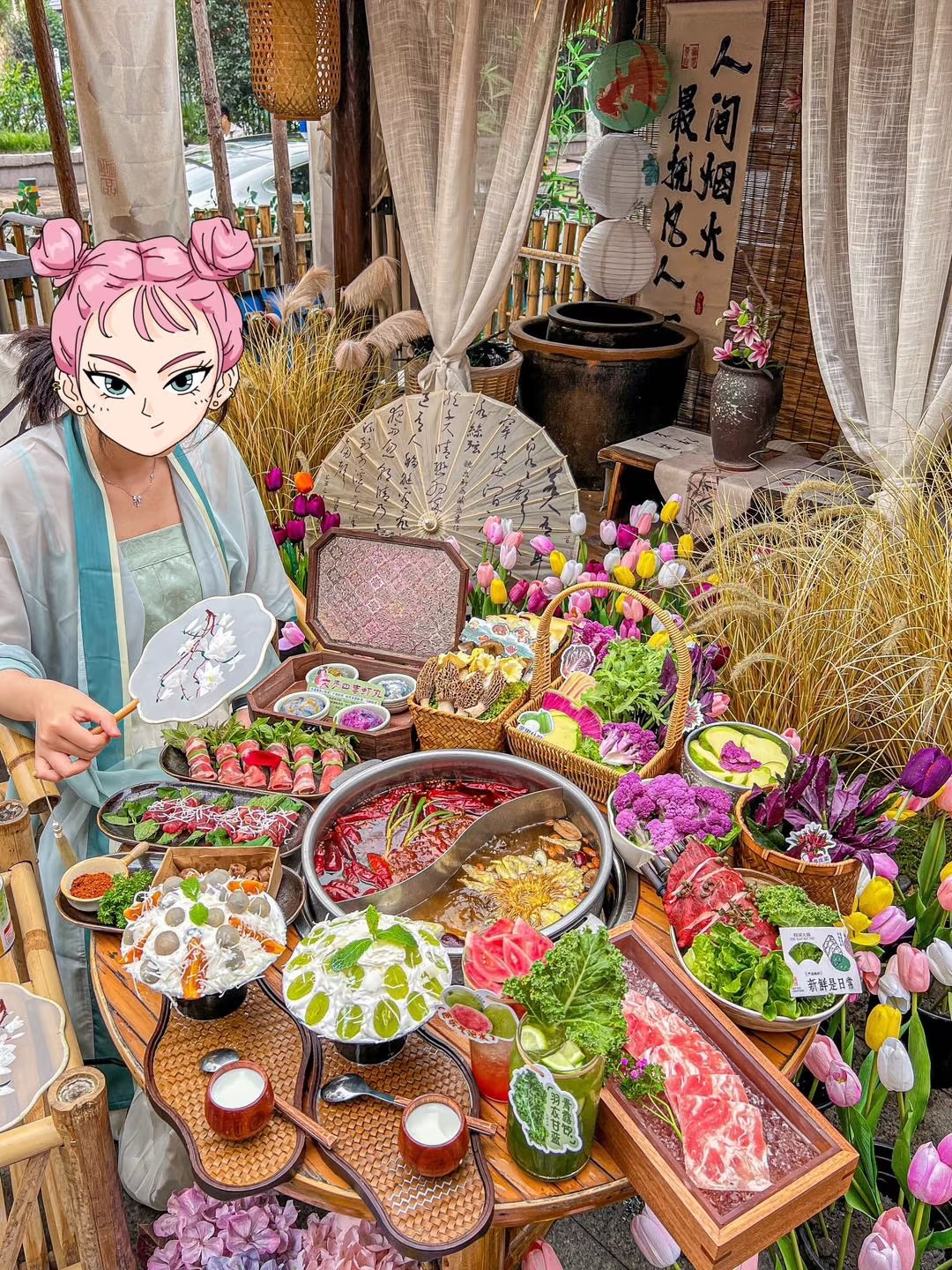 姐妹聚会必冲！这家火锅店也太有古偶氛围感