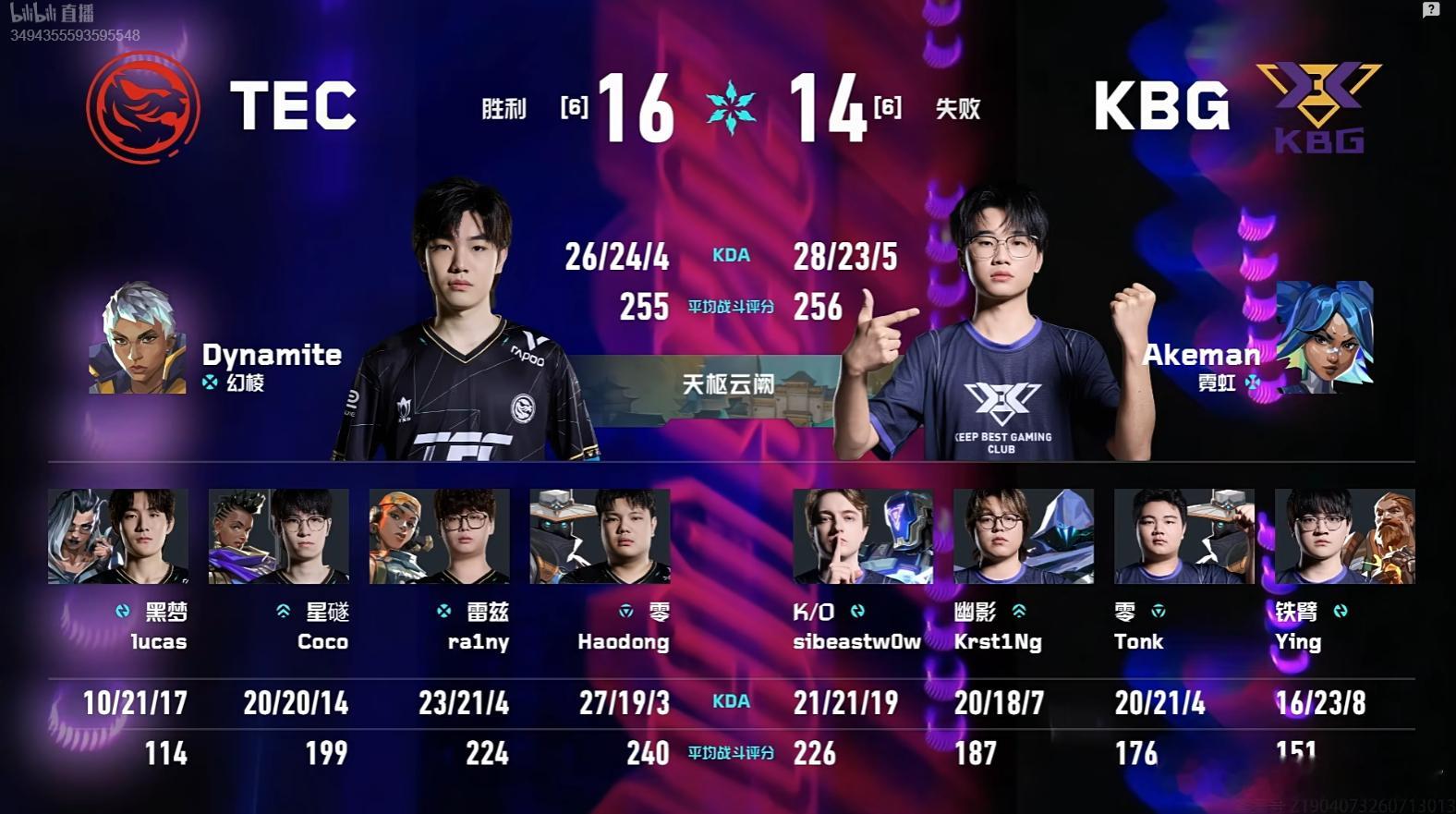 2026VCT CN第二赛段入围赛 | TEC 1-1 KBG图二天枢云阙，TE