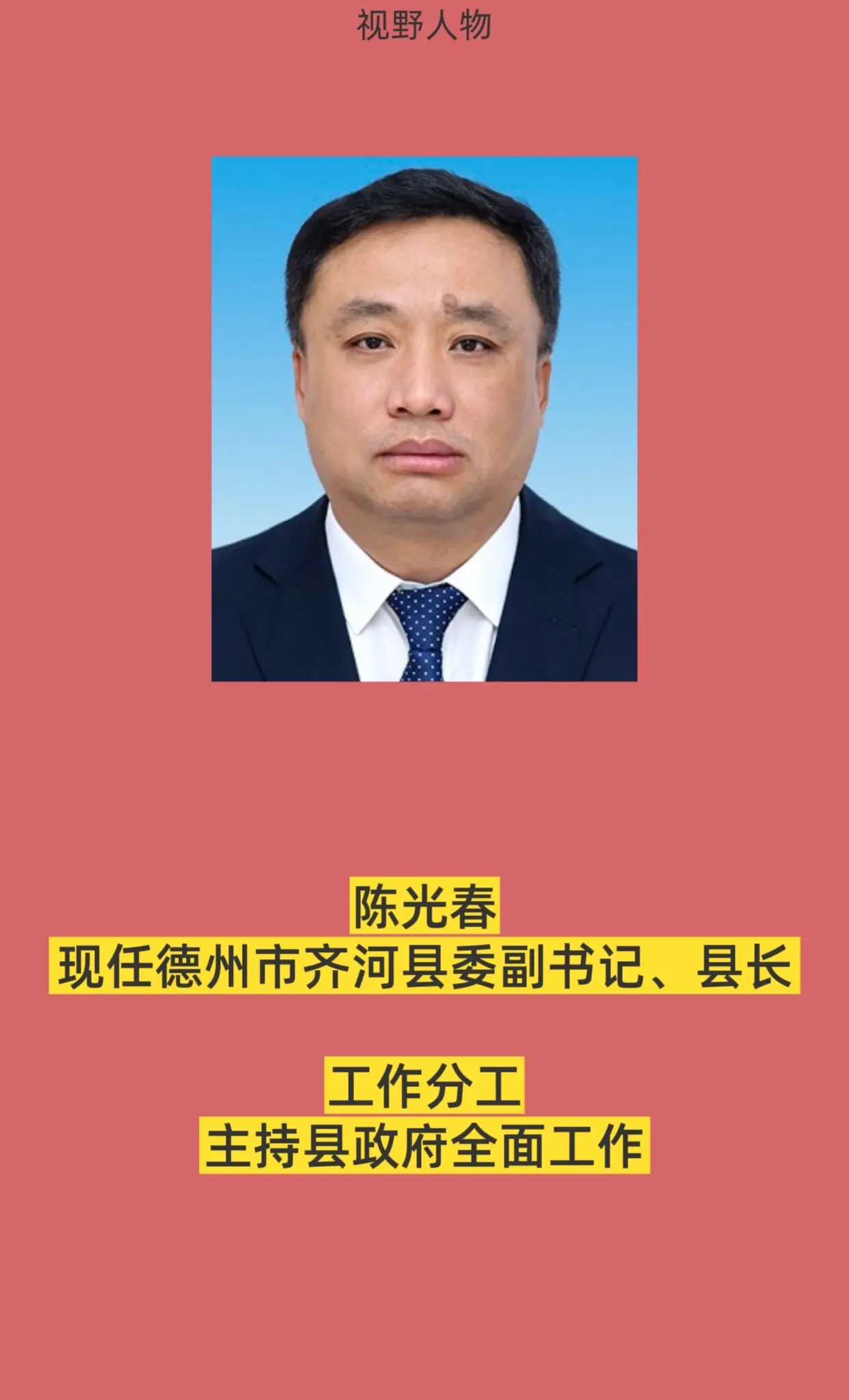 德州齐河县政府领导。