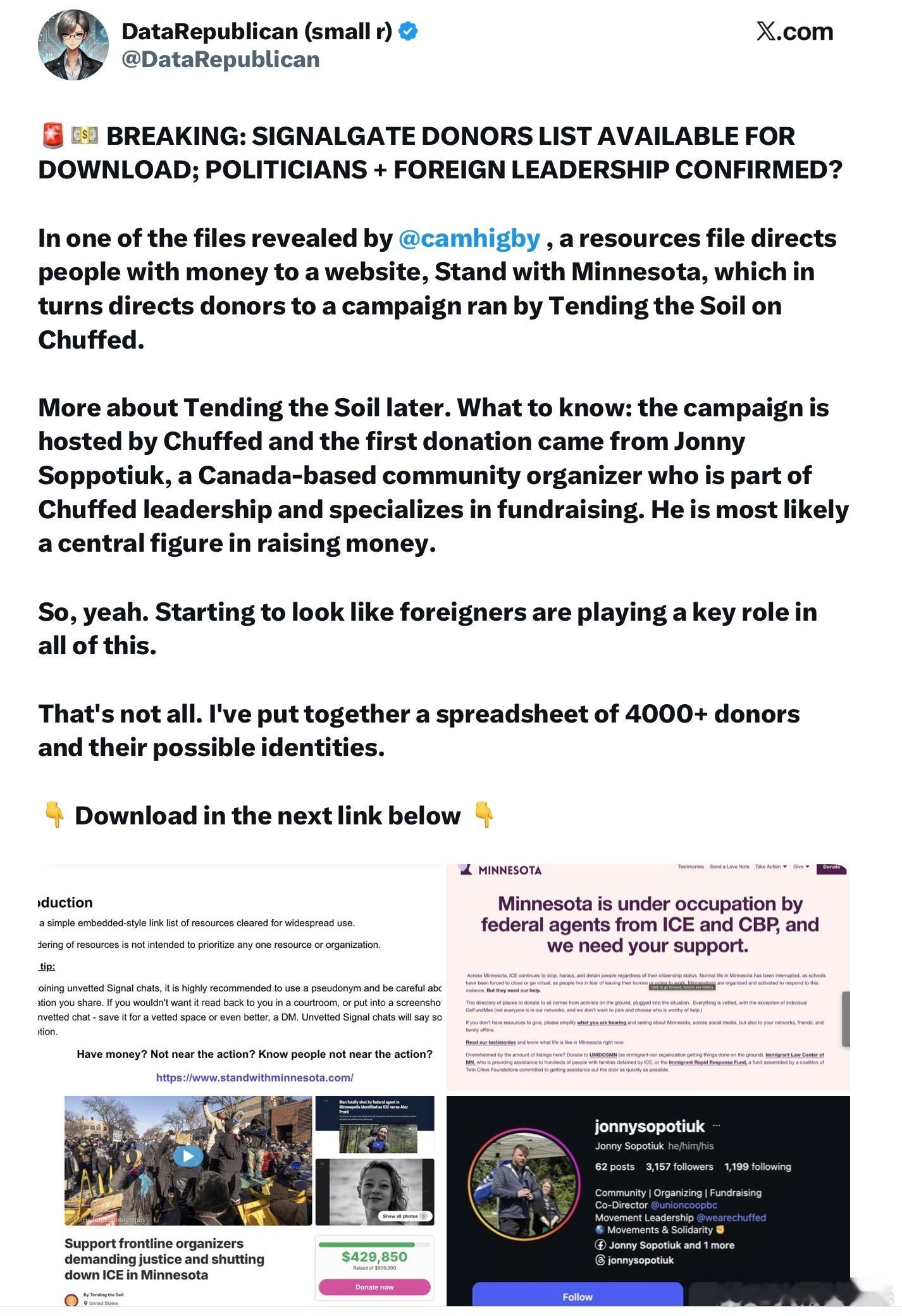 在X社交媒體上，網名叫「DataRepublican(small r) 」的博主