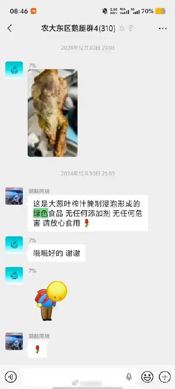 鹅腿阿姨曾称绿色肉是保密配方北大学生被坑的是惨啊，这肉看着就不新鲜，这也下的去嘴