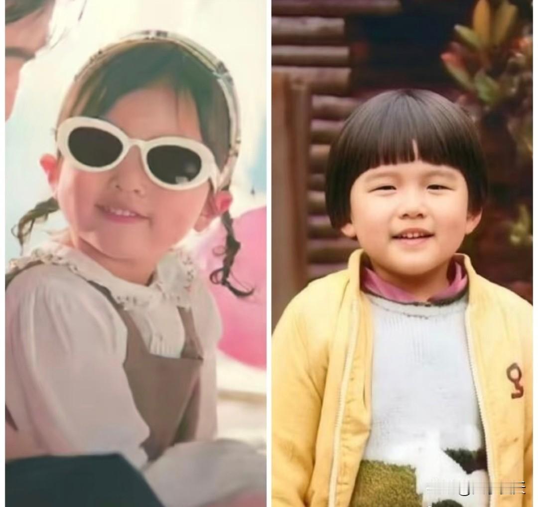 周杰伦与小女儿对比图，Jacinda太像爸爸了[马思纯的微笑] ​