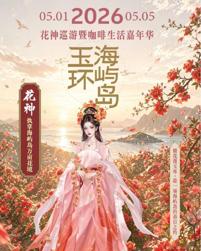 玉环海屿岛花神巡游遇见咖啡生活嘉年华 五一假期玩转玉环海屿岛，湿地化身国风仙境，