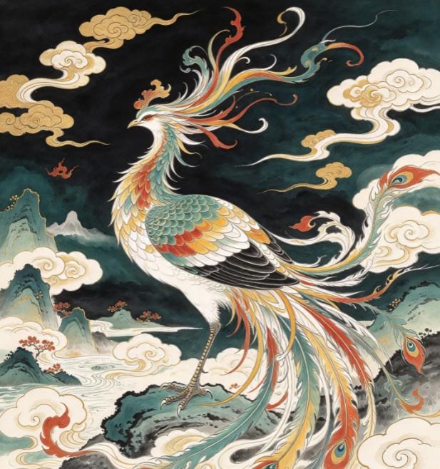 品读《山海经》659——《大荒西经》狂鸟

原文：
有五采之鸟，有冠，名曰狂鸟。