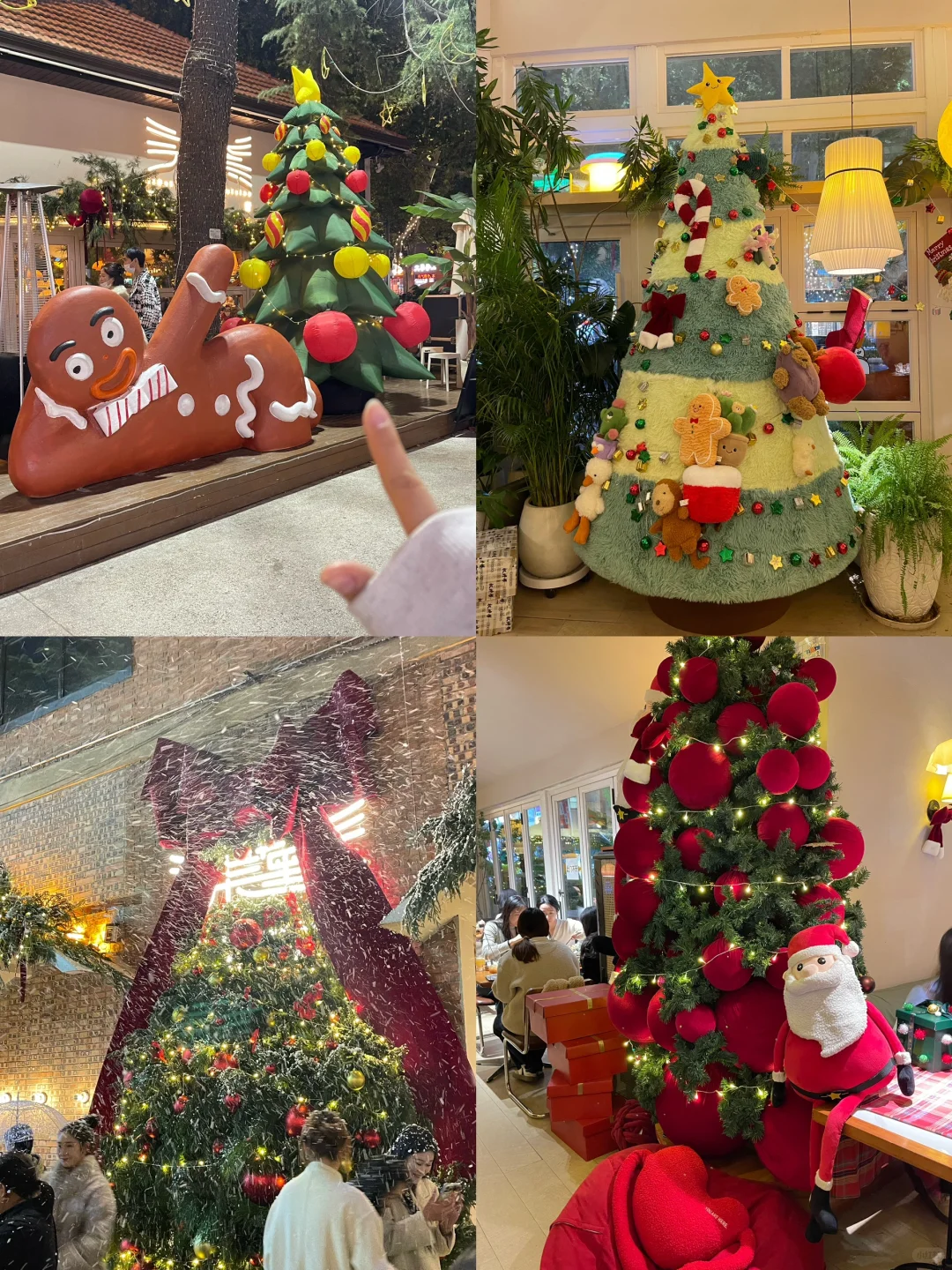 也太宠了吧‼️谁家餐厅放四颗圣诞树啊🎄‼️